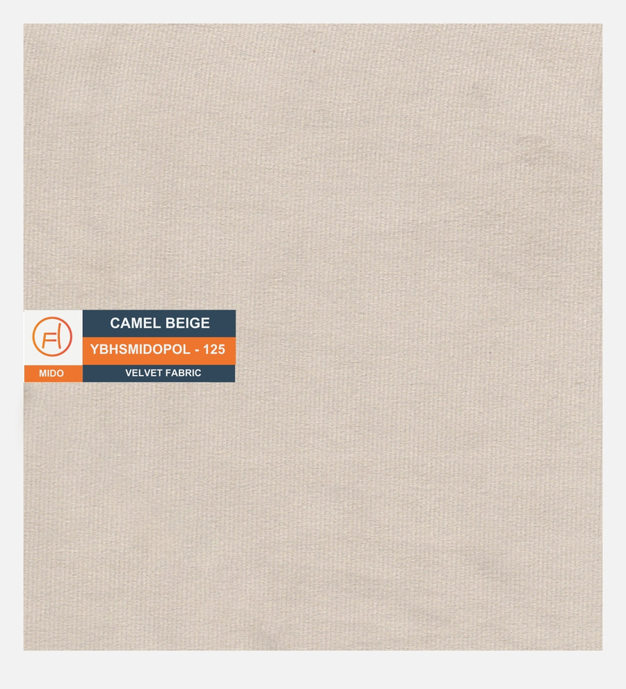 Cartes Velvet Bench In Camel Beige Colour - Febonic Living