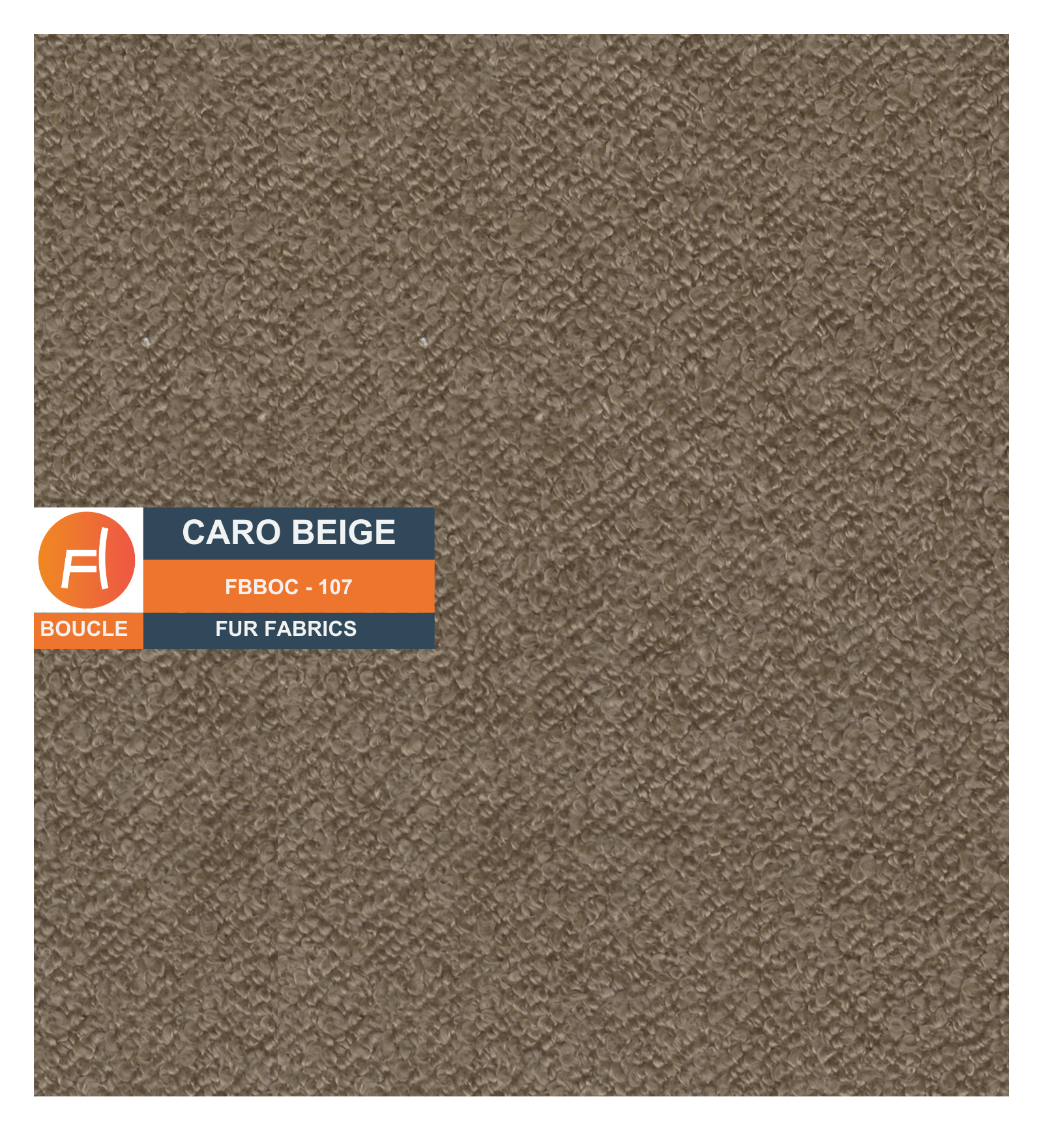 Boucle Poly Cotton Fur Fabric Caro Beige Colour