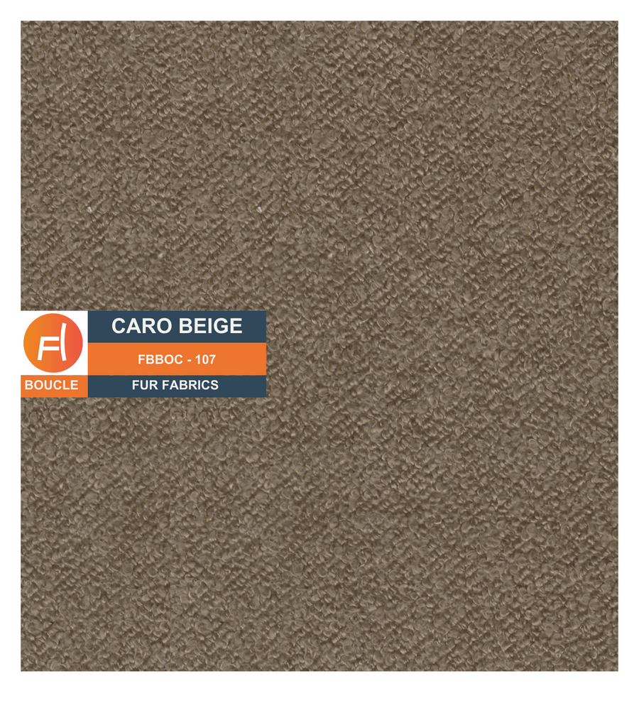 Olive Boucle Foot Stool In Caro Beige Colour - Febonic Living