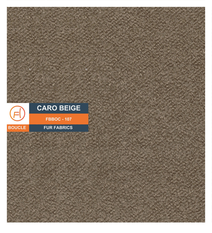 Noki Boucle Fabric Ottoman In Caro Beige Colour With Storage - Febonic Living