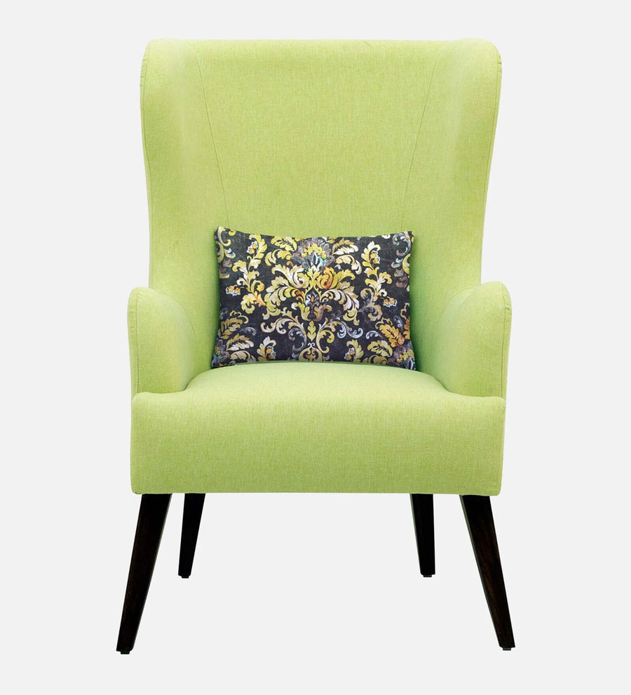 Jeyu Fabric Wing Chair In Lime Green Colour - Febonic Living