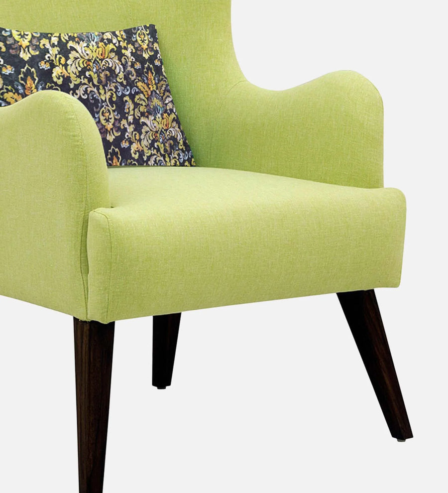Jeyu Fabric Wing Chair In Lime Green Colour - Febonic Living