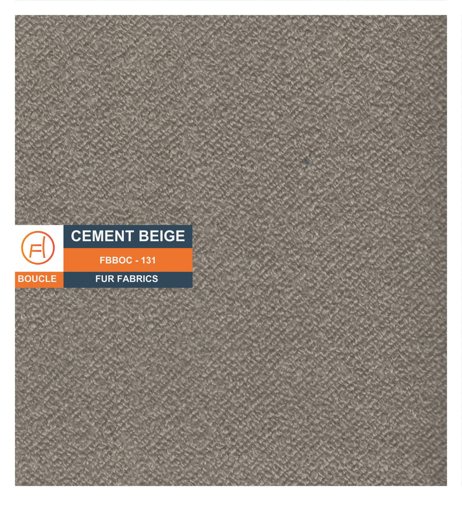 Noki Boucle Fabric Ottoman In Cement Beige Colour With Storage - Febonic Living