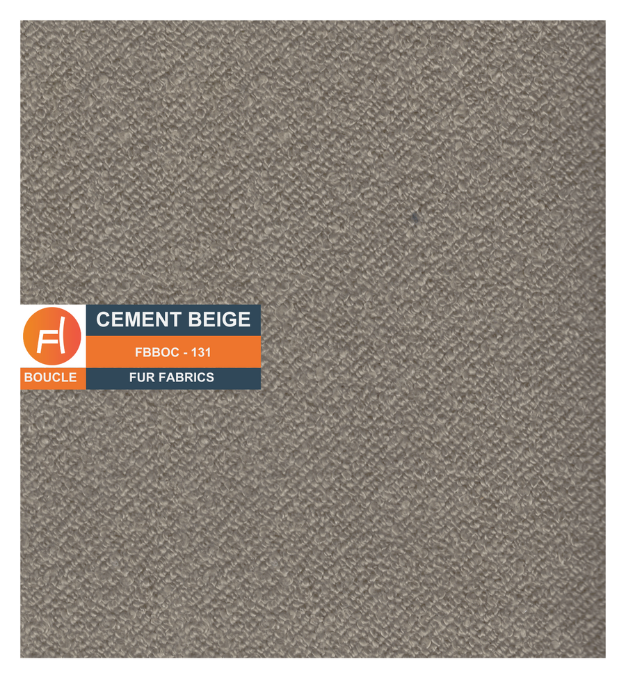 Olive Boucle Foot Stool In Cement Beige Colour - Febonic Living
