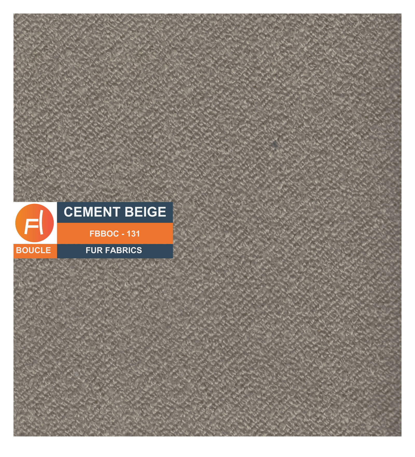 Boucle Poly Cotton Fur Fabric Cement Beige Colour