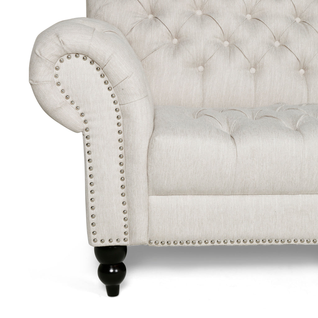 Wasta Fabric 3 Seater Sofa In Ivory Cream Colour