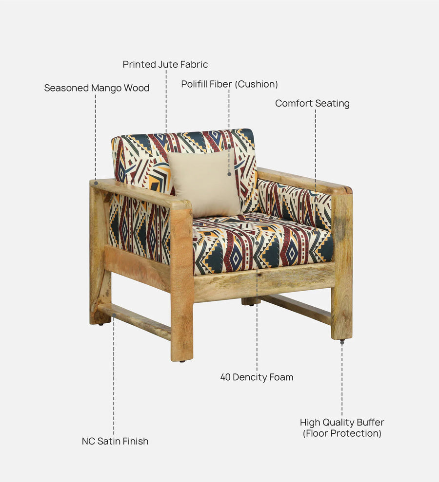 Arlo Mango Wood 1 Seater Sofa In Natural Finish - Febonic Living