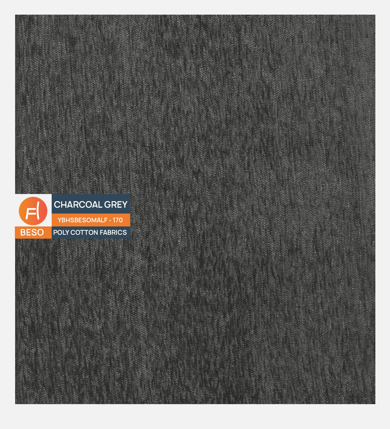 Beso Poly Cotton Fabric Charcoal Grey Colour