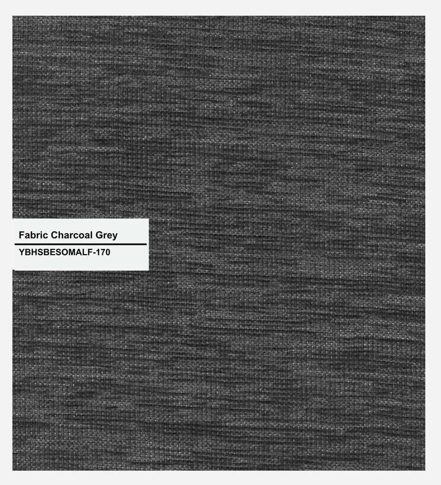 Pollen Fabric Upholstered Queen Size Bed In Charcoal Grey Colour - Febonic Living