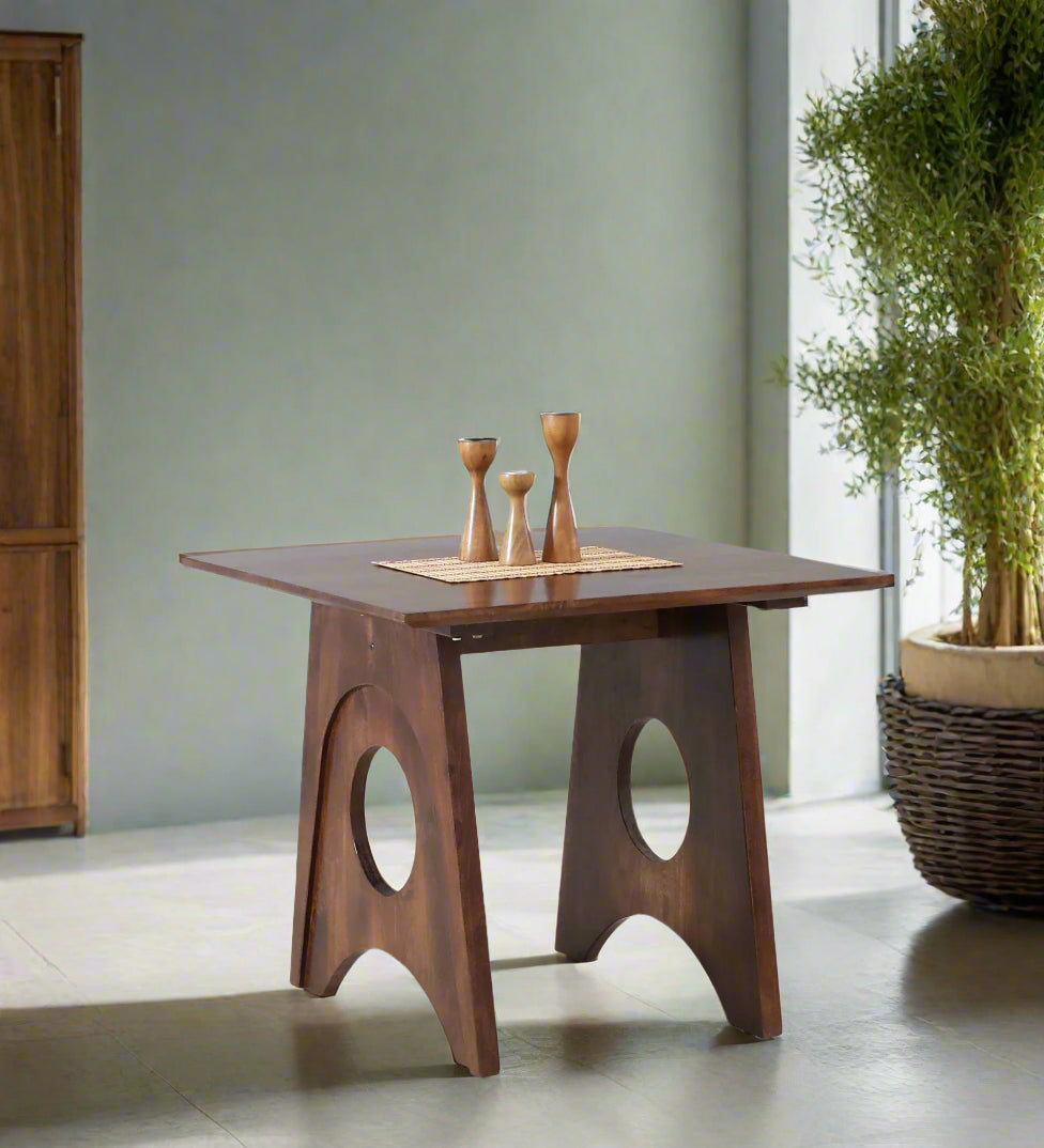 Ganuk Mango Wood 2 Seater Dining Table In Tubbaq Finish - Febonic Living