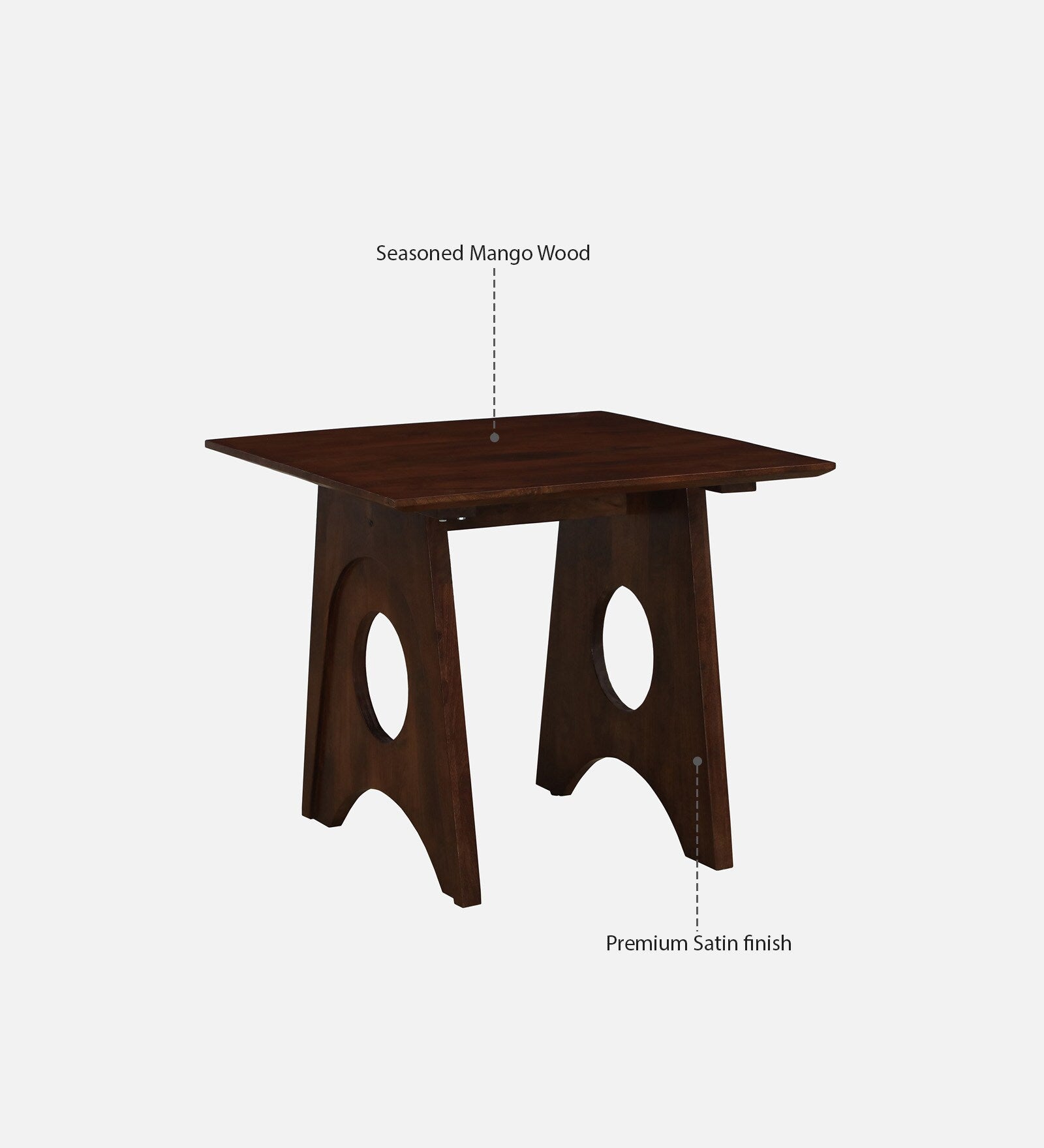 Ganuk Mango Wood 2 Seater Dining Table In Tubbaq Finish - Febonic Living