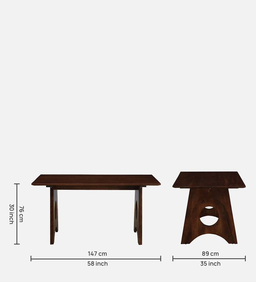 Ganuk Mango Wood 6 Seater Dining Table In Tubbaq Finish - Febonic Living