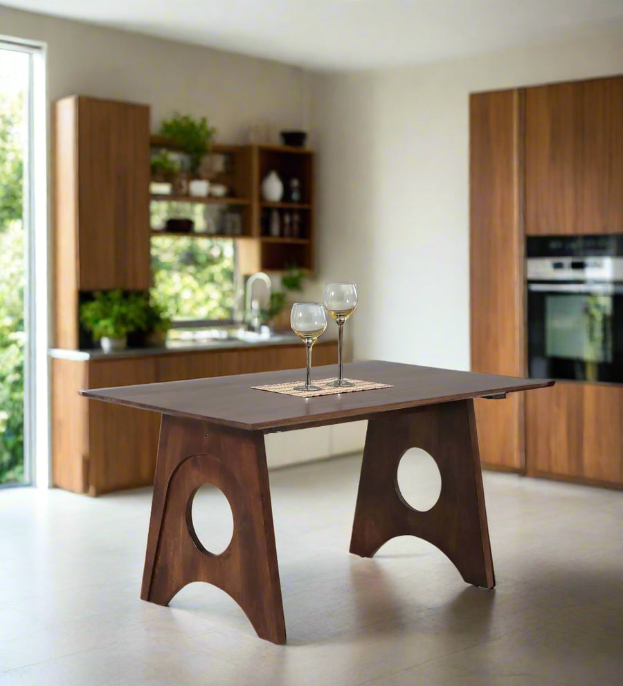 Ganuk Mango Wood 6 Seater Dining Table In Tubbaq Finish - Febonic Living