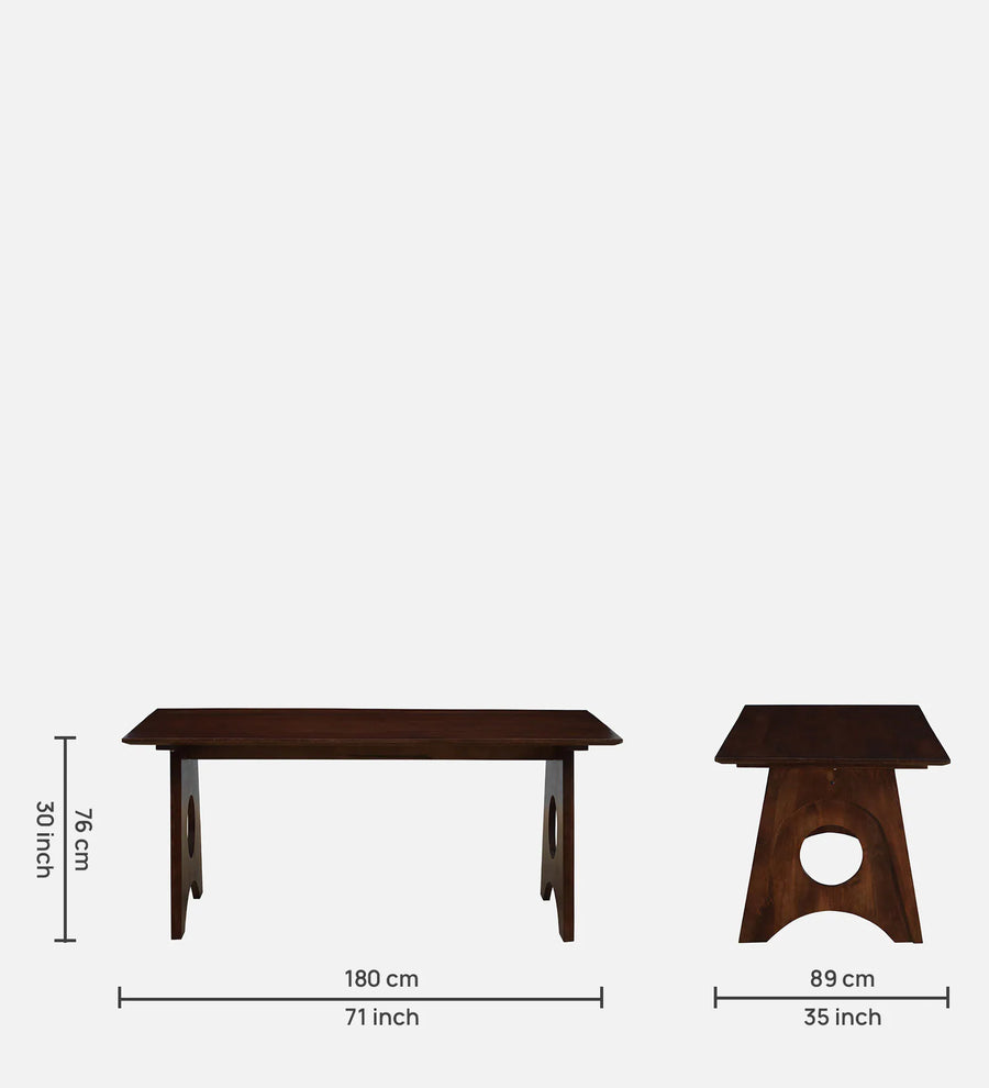 Ganuk Mango Wood 6 Seater Large Dining Set In Tubbaq Finish - Febonic Living