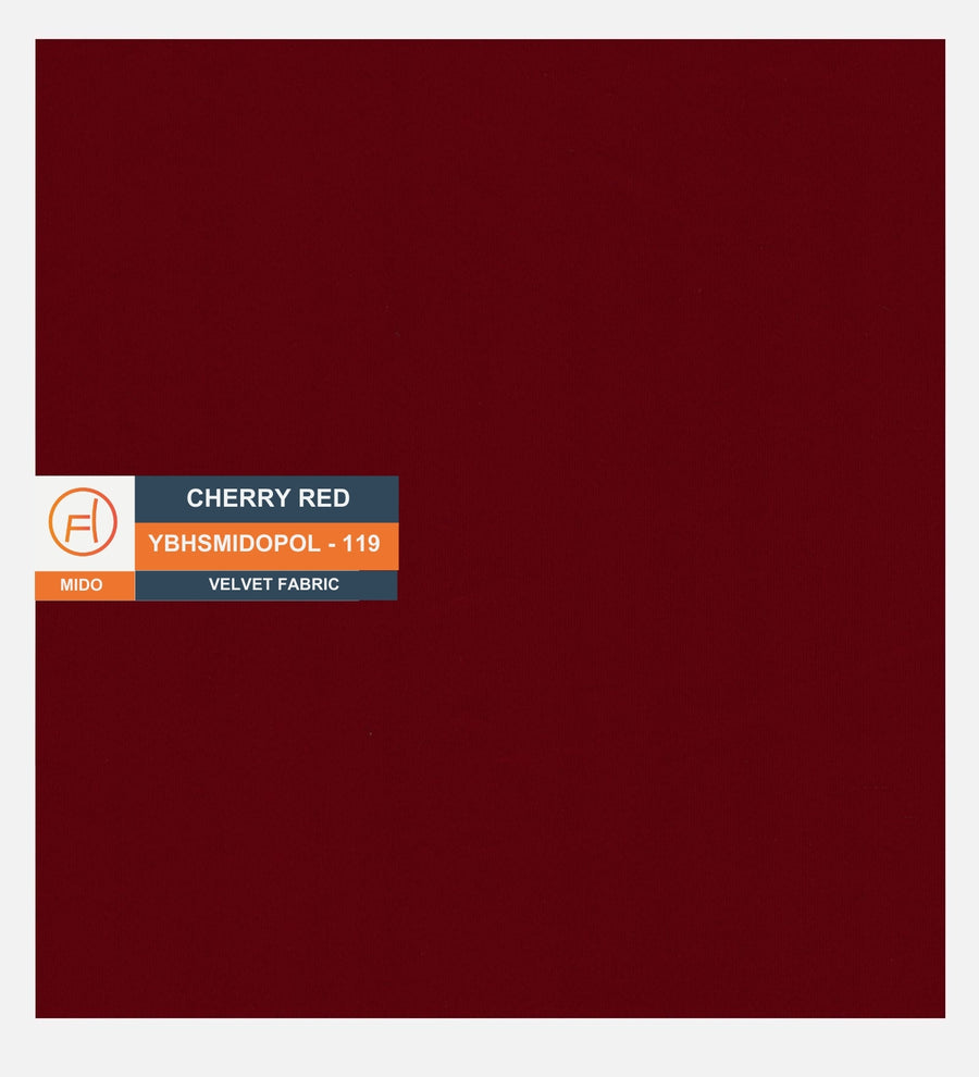 Cartes Velvet Bench In Cherry Red Colour - Febonic Living