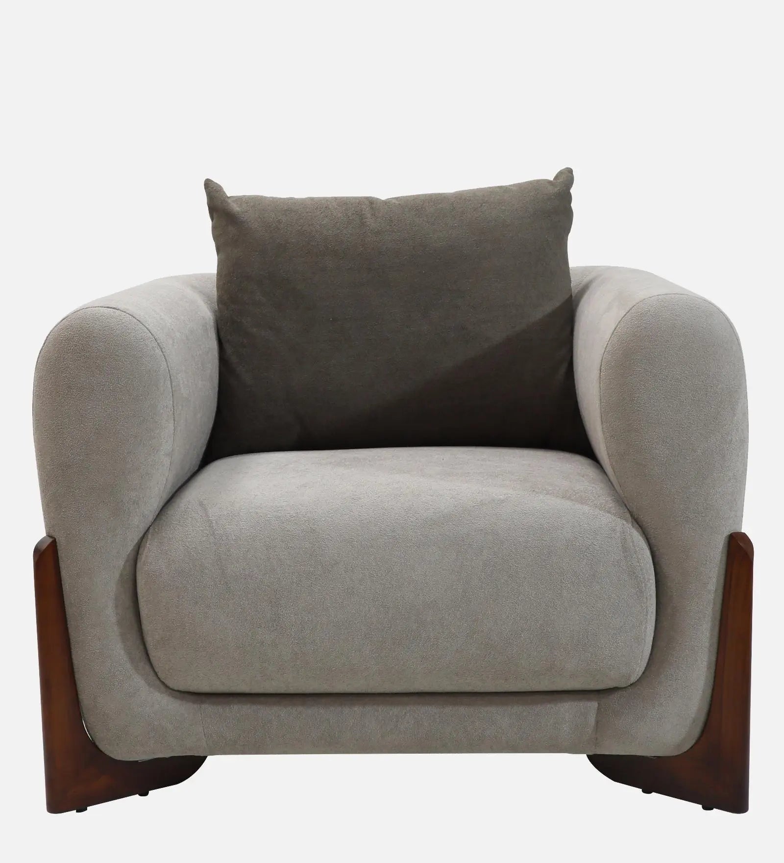 Clayton Fabric 1 Seater Sofa In Beige & Chocolate Brown Color Febonic Living