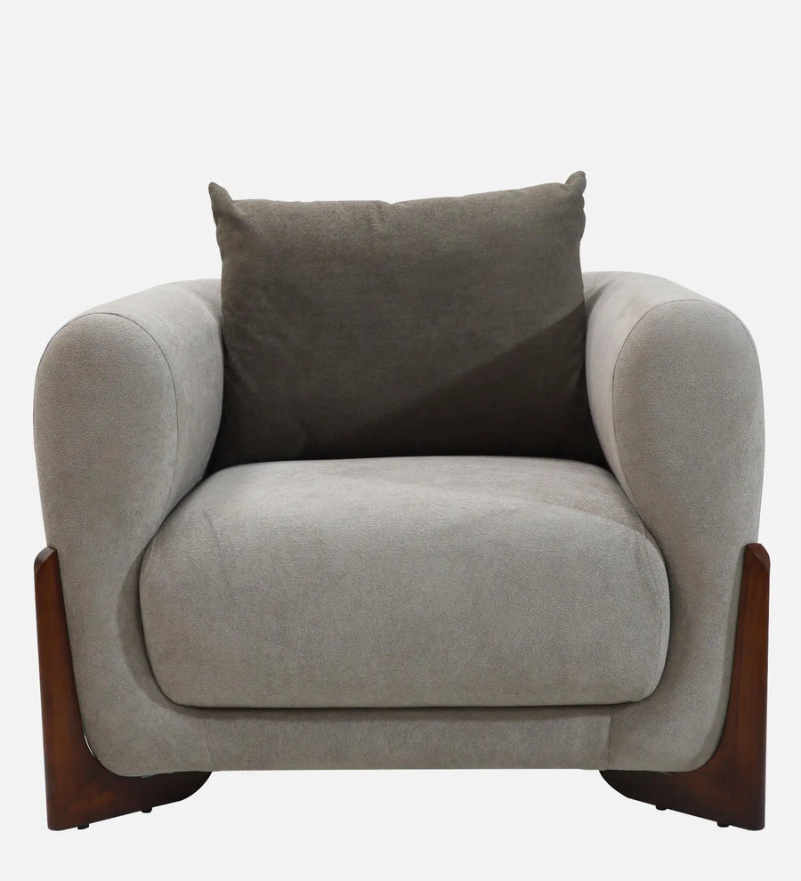 Clayton Fabric 1 Seater Sofa In Beige And Chocolate Brown Color - Febonic Living
