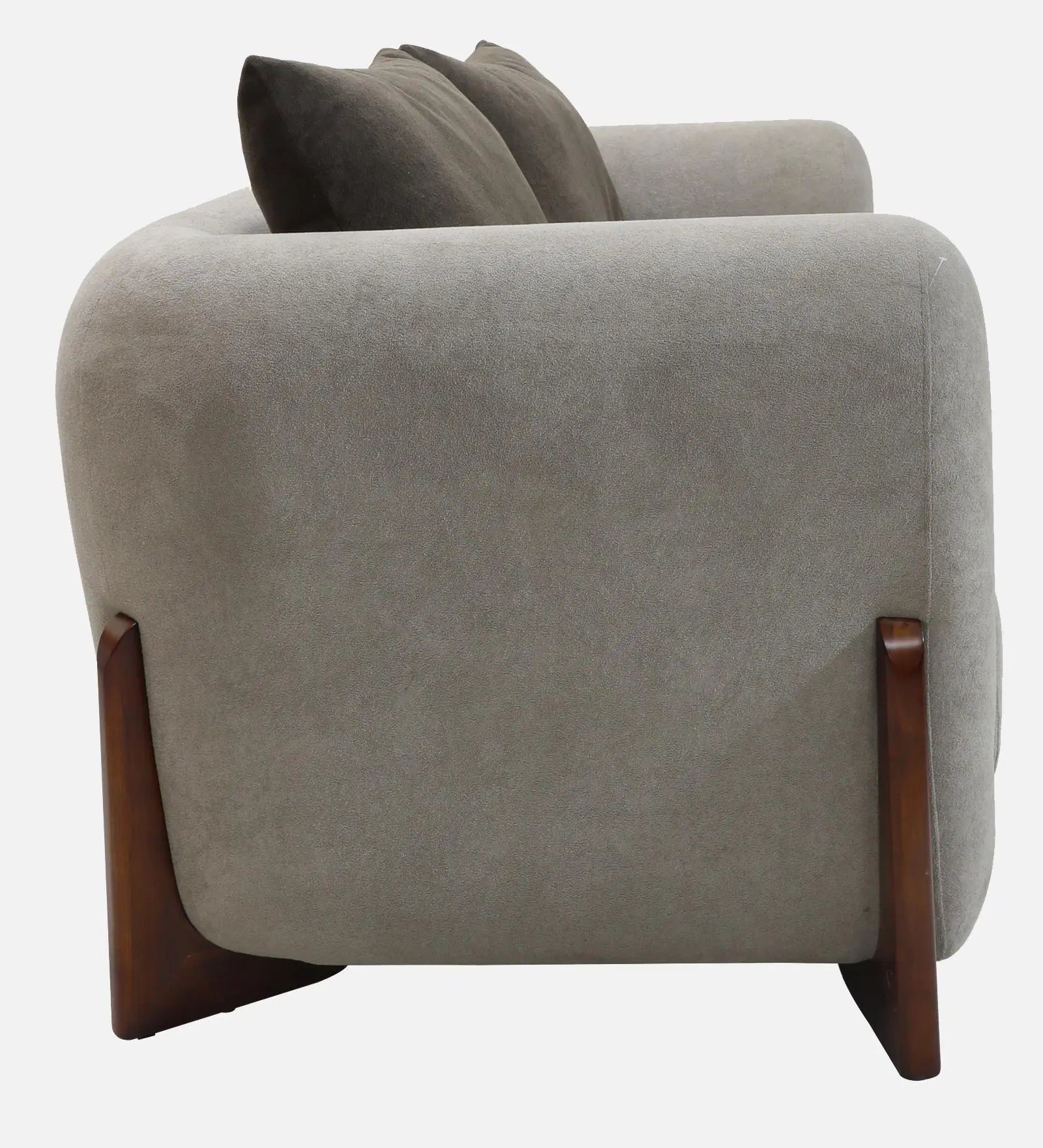 Clayton Fabric 1 Seater Sofa In Beige & Chocolate Brown Color Febonic Living