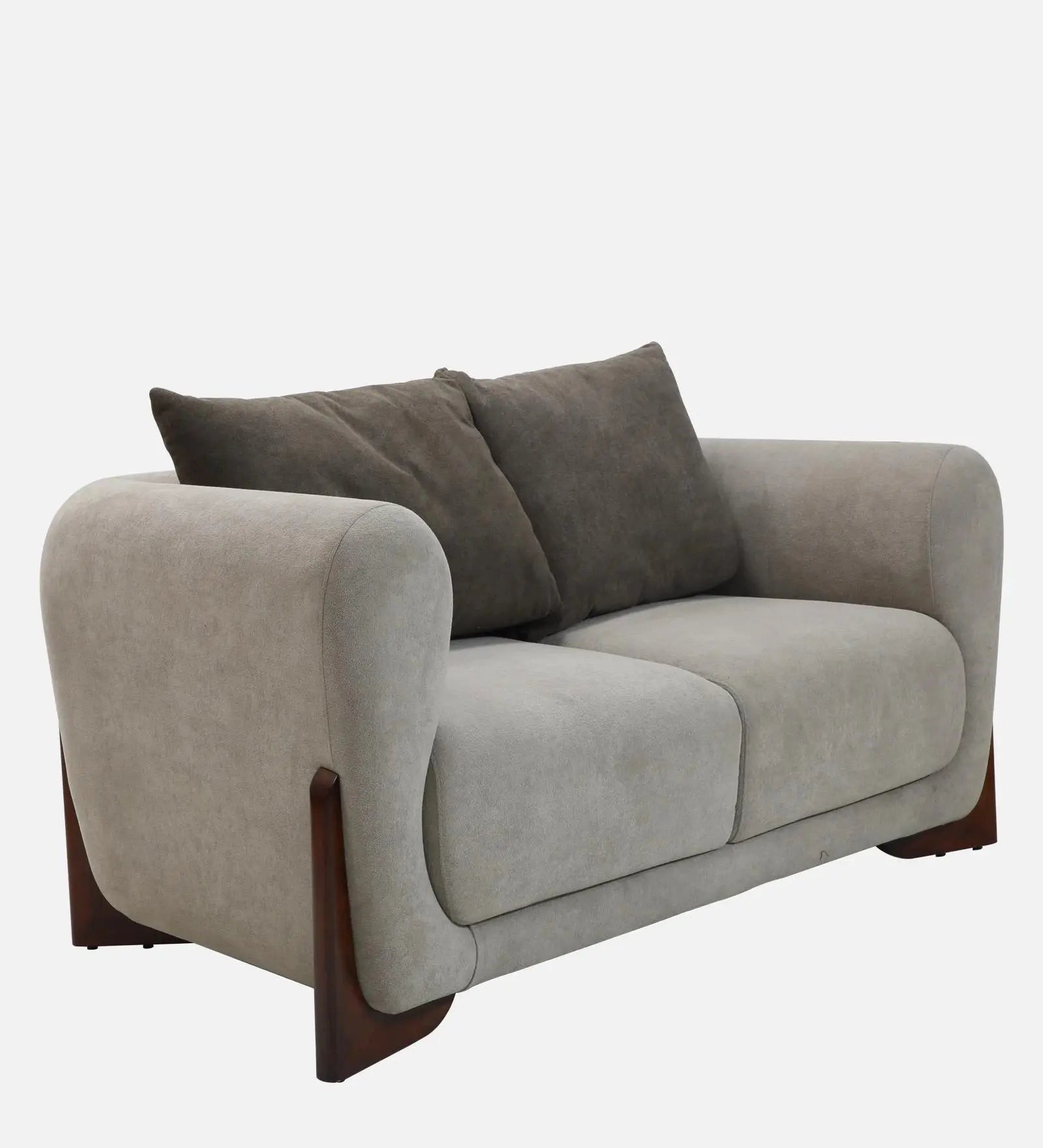 Clayton Fabric 2 Seater Sofa In Beige & Chocolate Brown Color Febonic Living