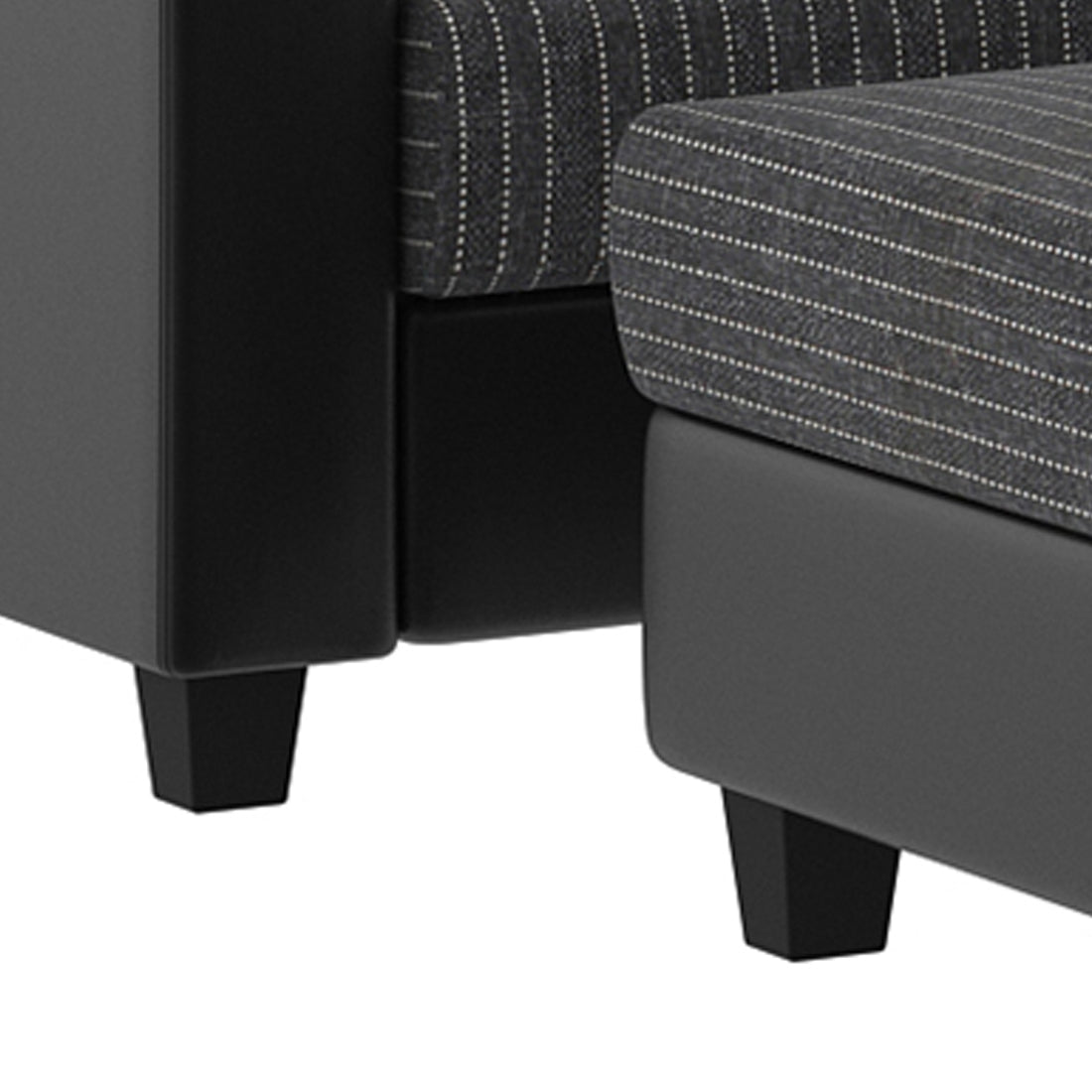 Baley Fabric 1 Seater Ottoman Chair In Lama Black Colour