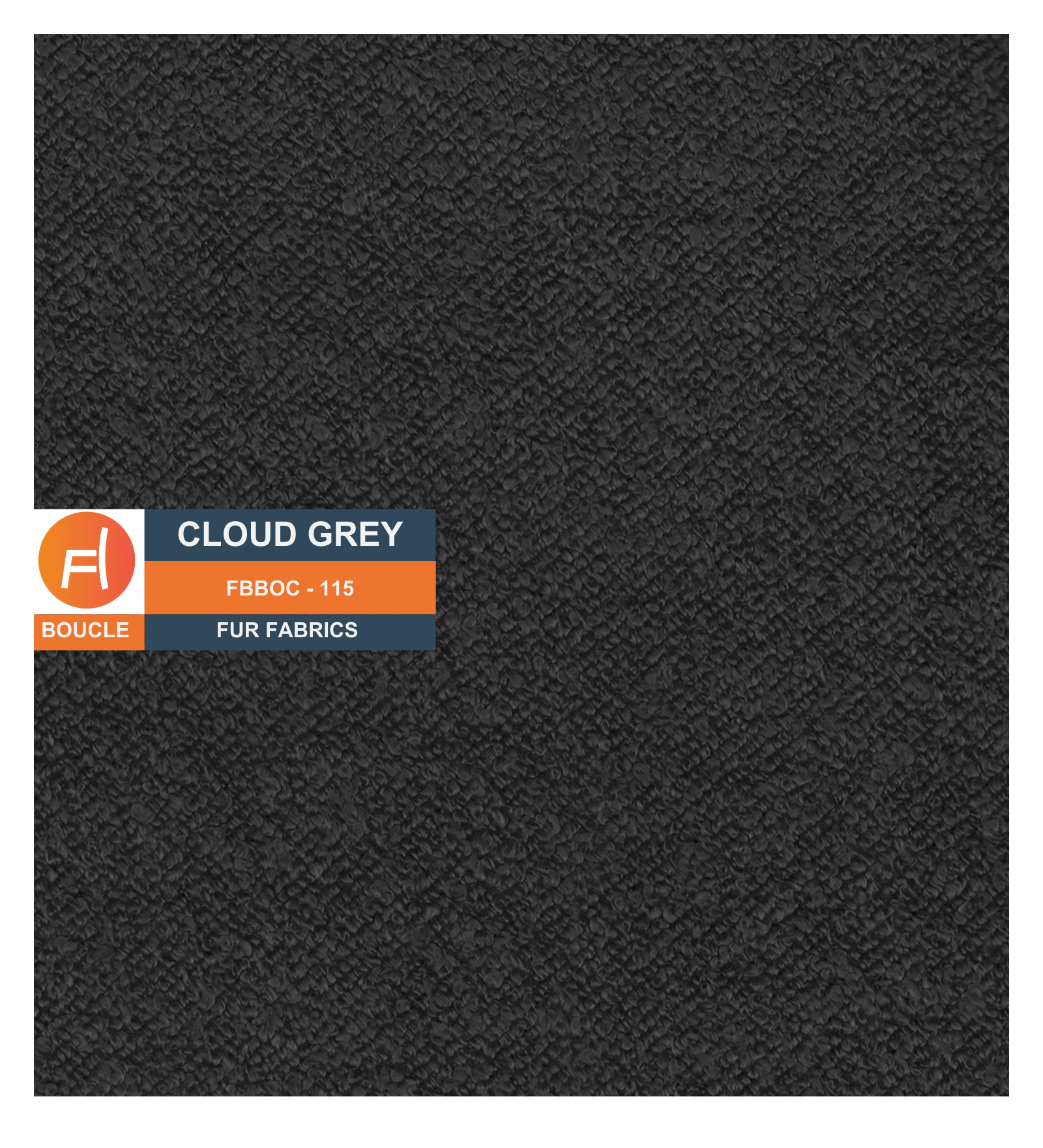 Boucle Poly Cotton Fur Fabric Cloud Grey Colour