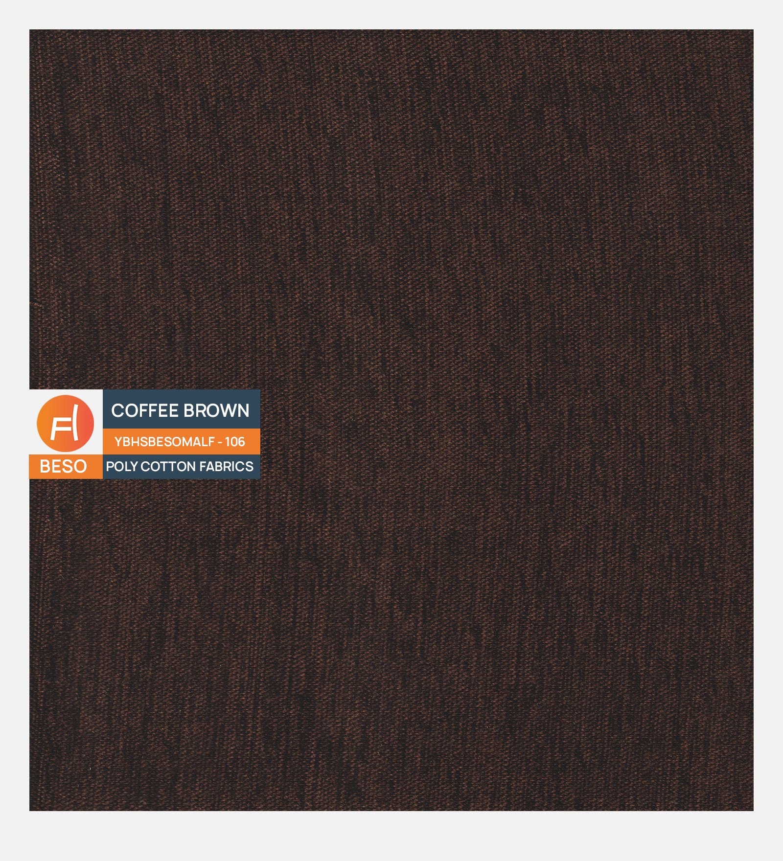 Beso Poly Cotton Fabric Coffee Brown Colour