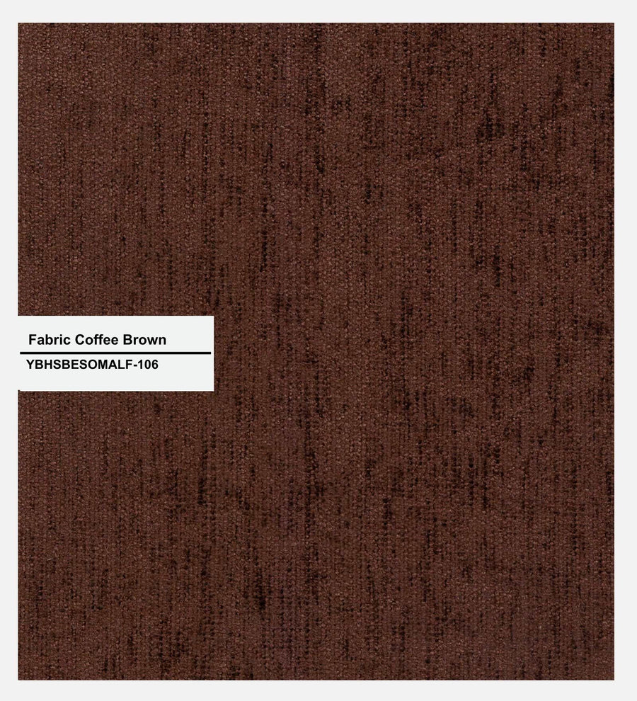 Pollen Fabric Upholstered Queen Size Bed In Coffee Brown Colour - Febonic Living