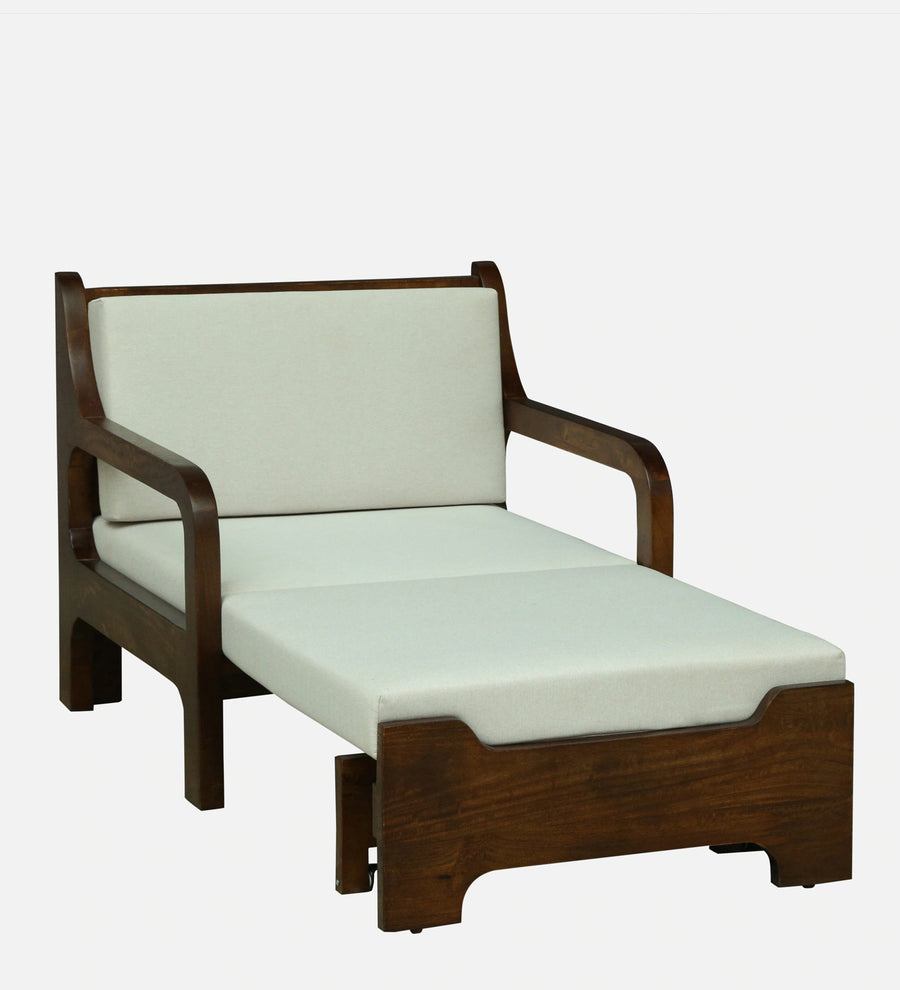 Estry Dove Off Whitel Fabric Pull Out Sofa Cum Bed In Tubbaq Finish