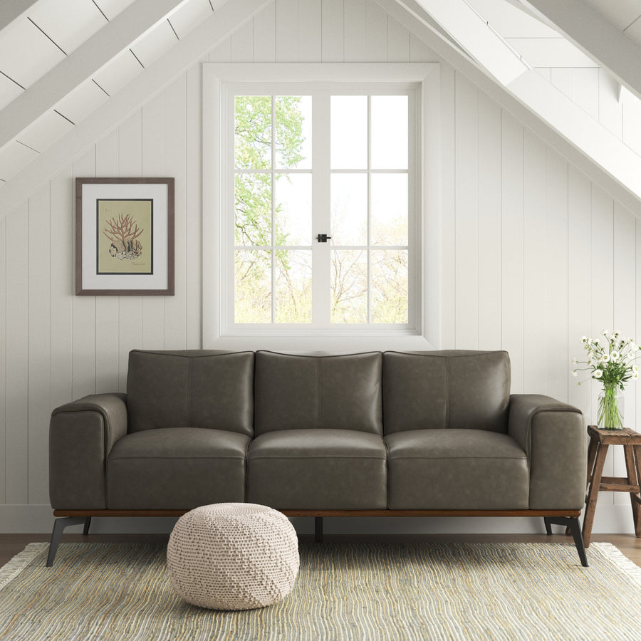 Conley 3 Seater Leatherette Sofa - Grey by Febonic Living