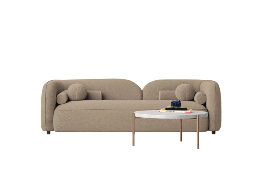 Corny 3 Seater Fabric Sofa - Mushroom Beige