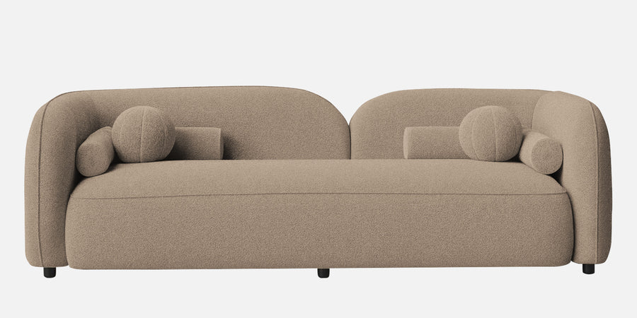 Seat cushion detail of Corny 3 Seater Boucle Fabric Sofa in Mushroom Beige