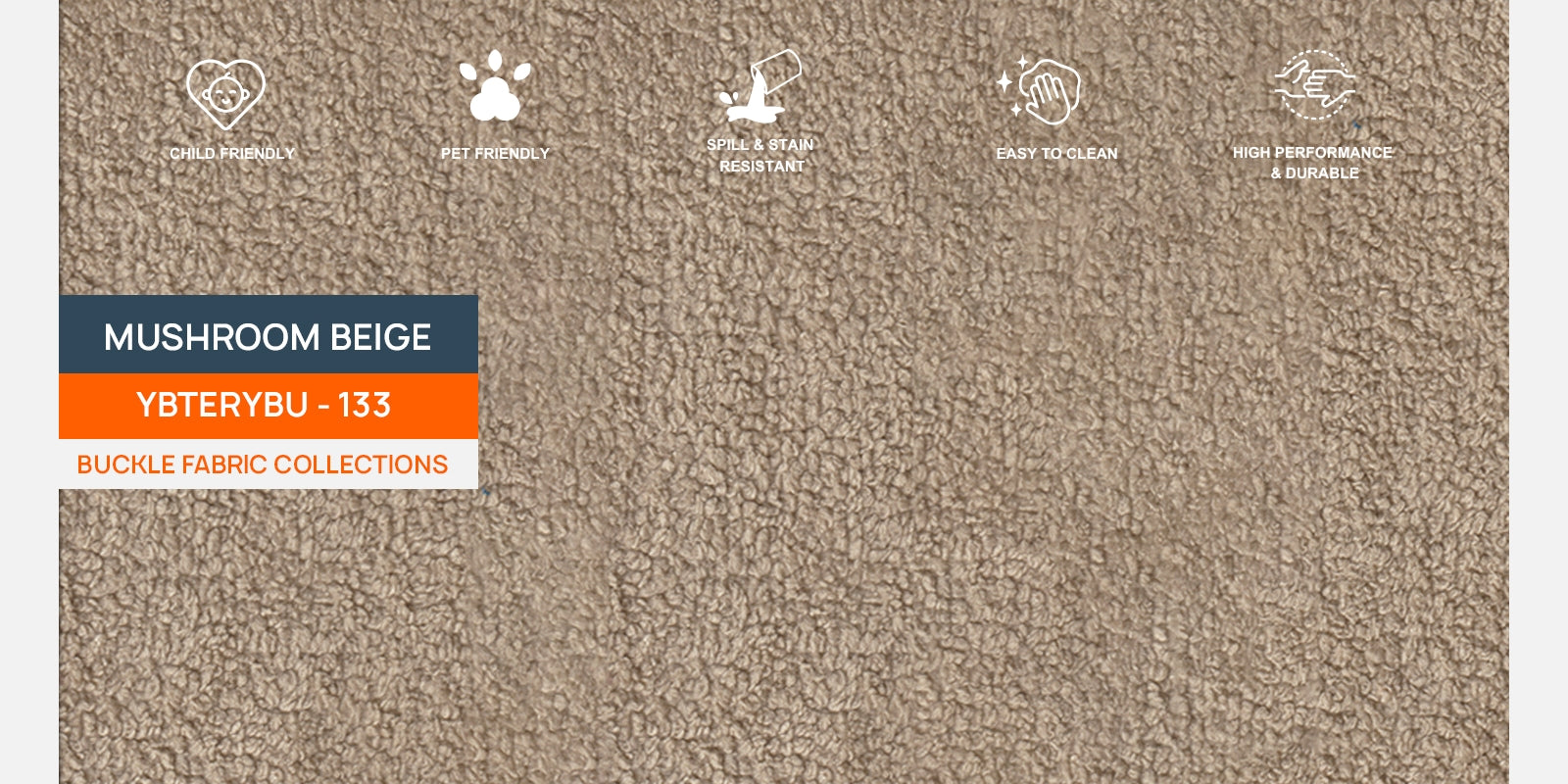 Close up of boucle fabric texture on Corny 3 Seater Sofa in Mushroom Beige