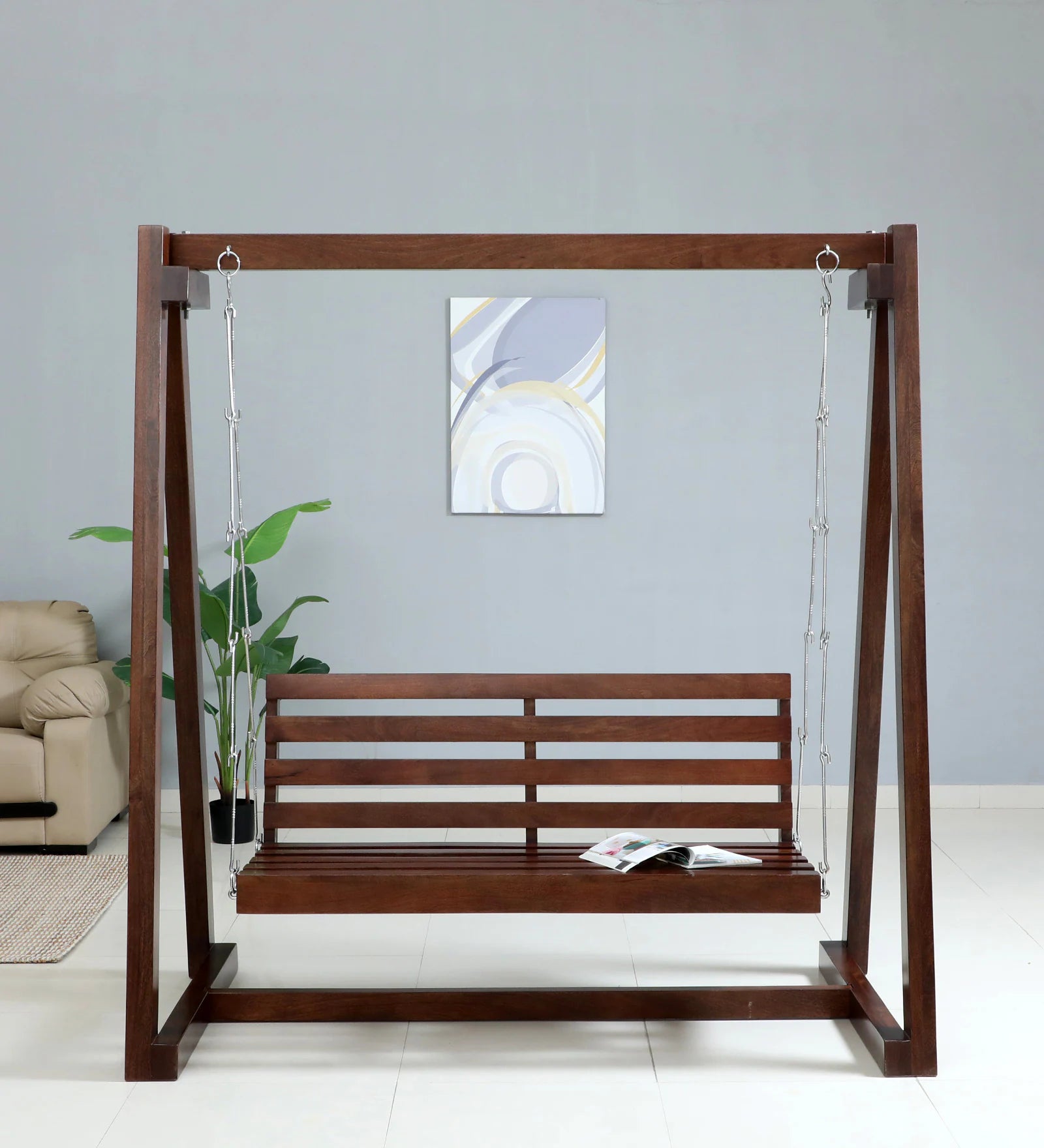 Evora Mango Wood Swing In Tubbaq Finish - Febonic Living