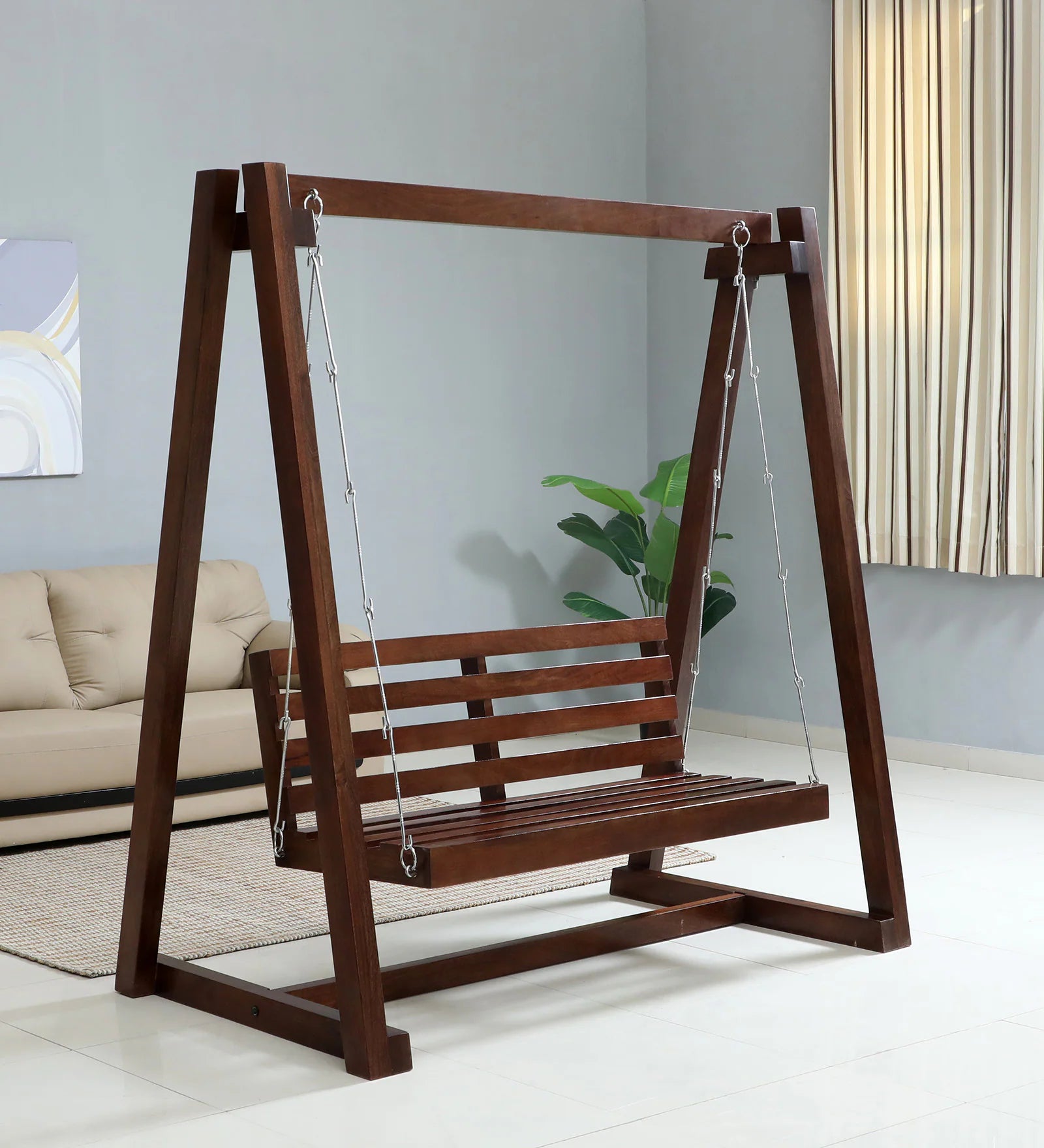 Evora Mango Wood Swing In Tubbaq Finish - Febonic Living