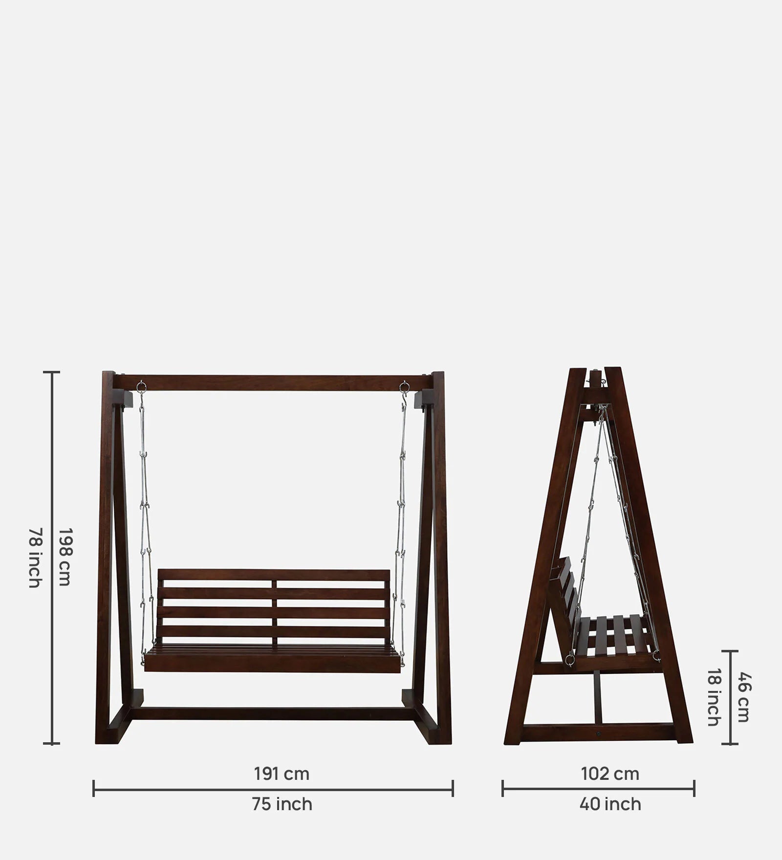 Evora Mango Wood Swing In Tubbaq Finish - Febonic Living