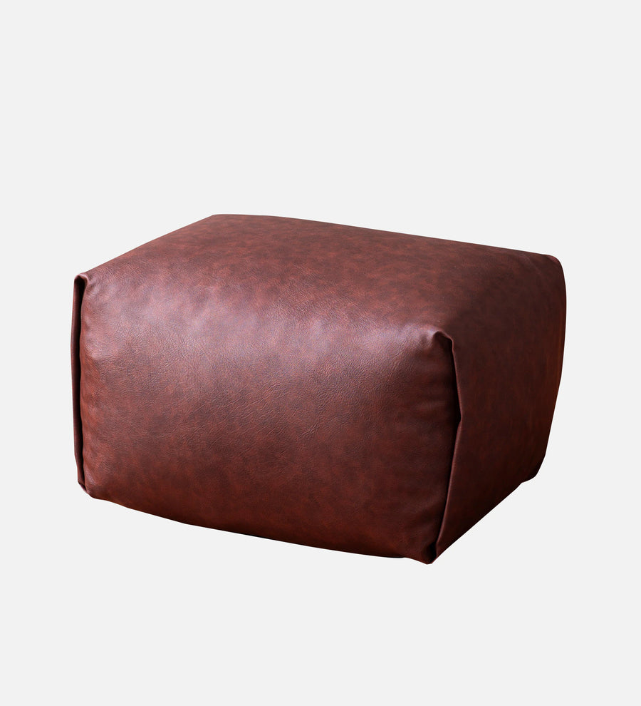 Cubey Leatherette Pouffe In Burgundy Maroon Colour - Febonic Living