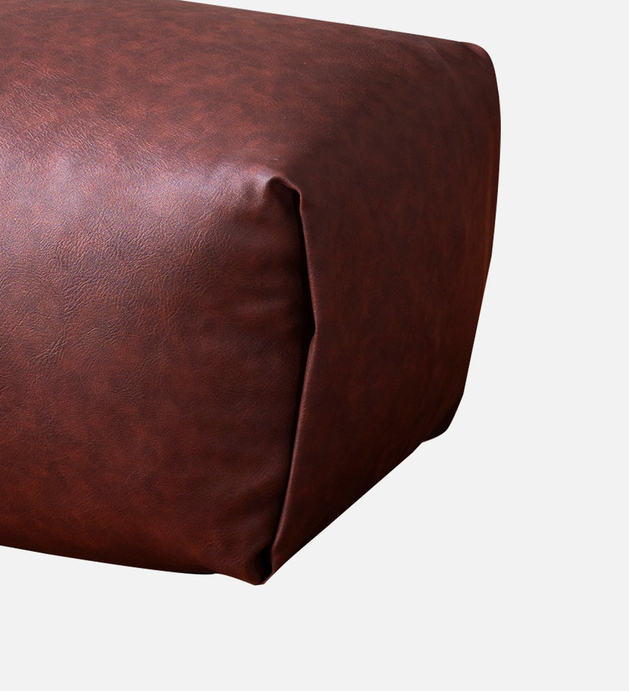 Cubey Leatherette Pouffe In Burgundy Maroon Colour - Febonic Living
