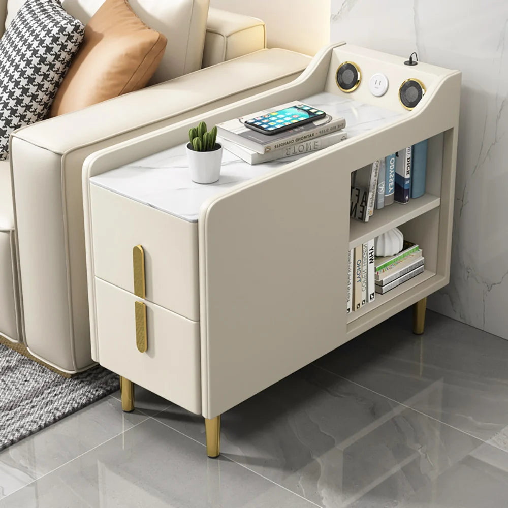 Frenso End Table In Frosty White Finish - Febonic Living