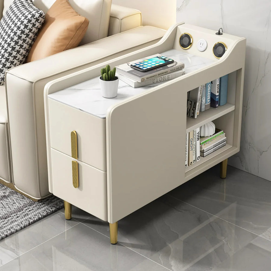 Frenso End Table In Frosty White Finish - Febonic Living