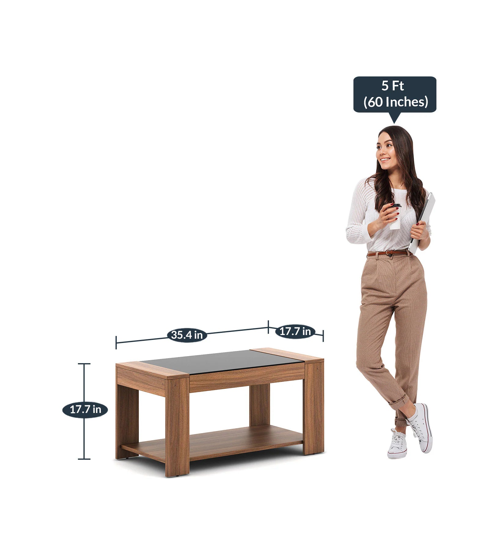 Daist Coffee Table In Oral Wallnut Finish