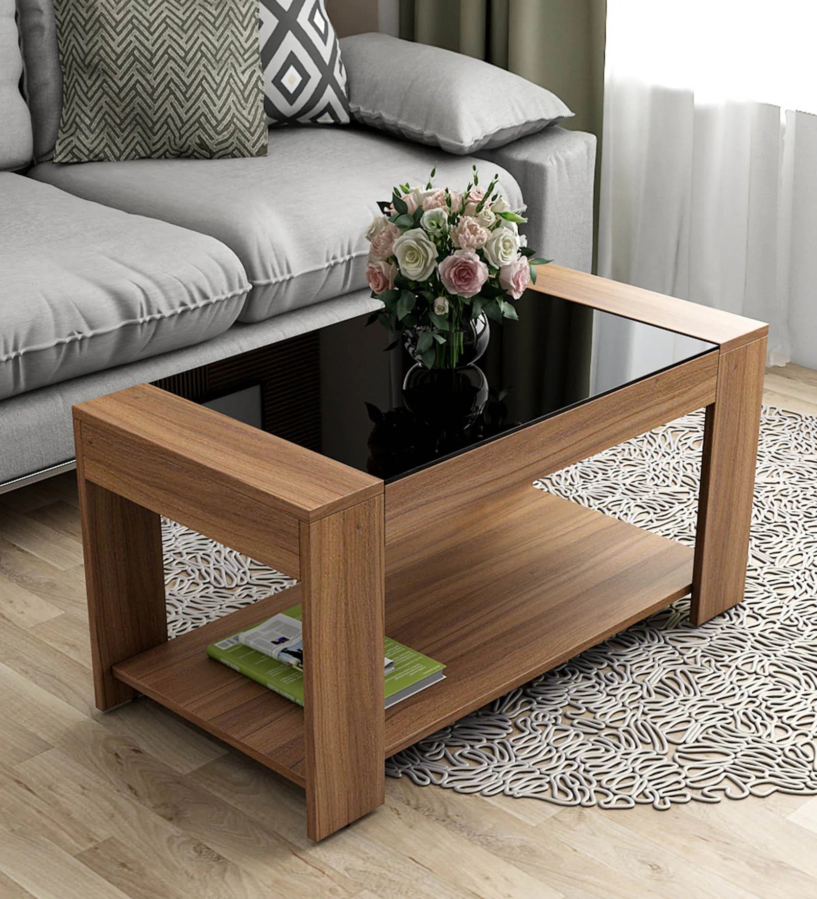 Daist Coffee Table In Oral Wallnut Finish