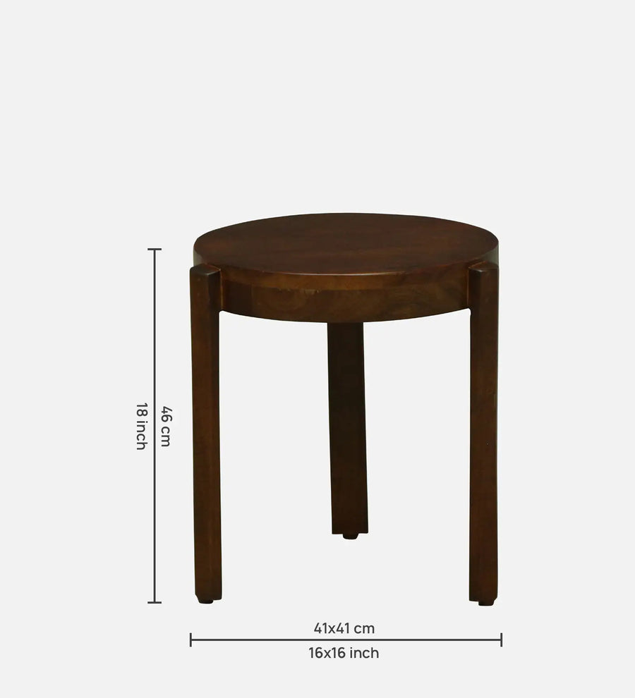 Sabel Mango Wood Round Nest Of Tables In Tubbaq Finish (Set of 3)