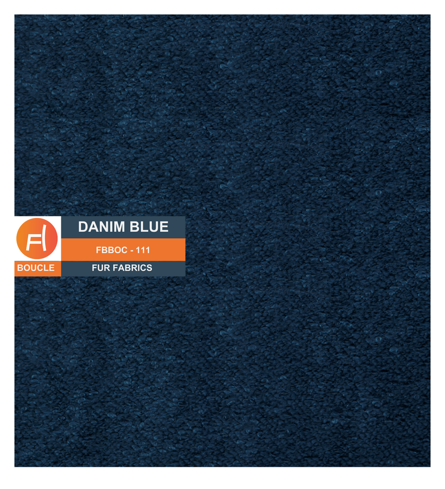 Nesco Boucle Fabric 1 Seater Sofa In Denim Blue Colour - Febonic Living