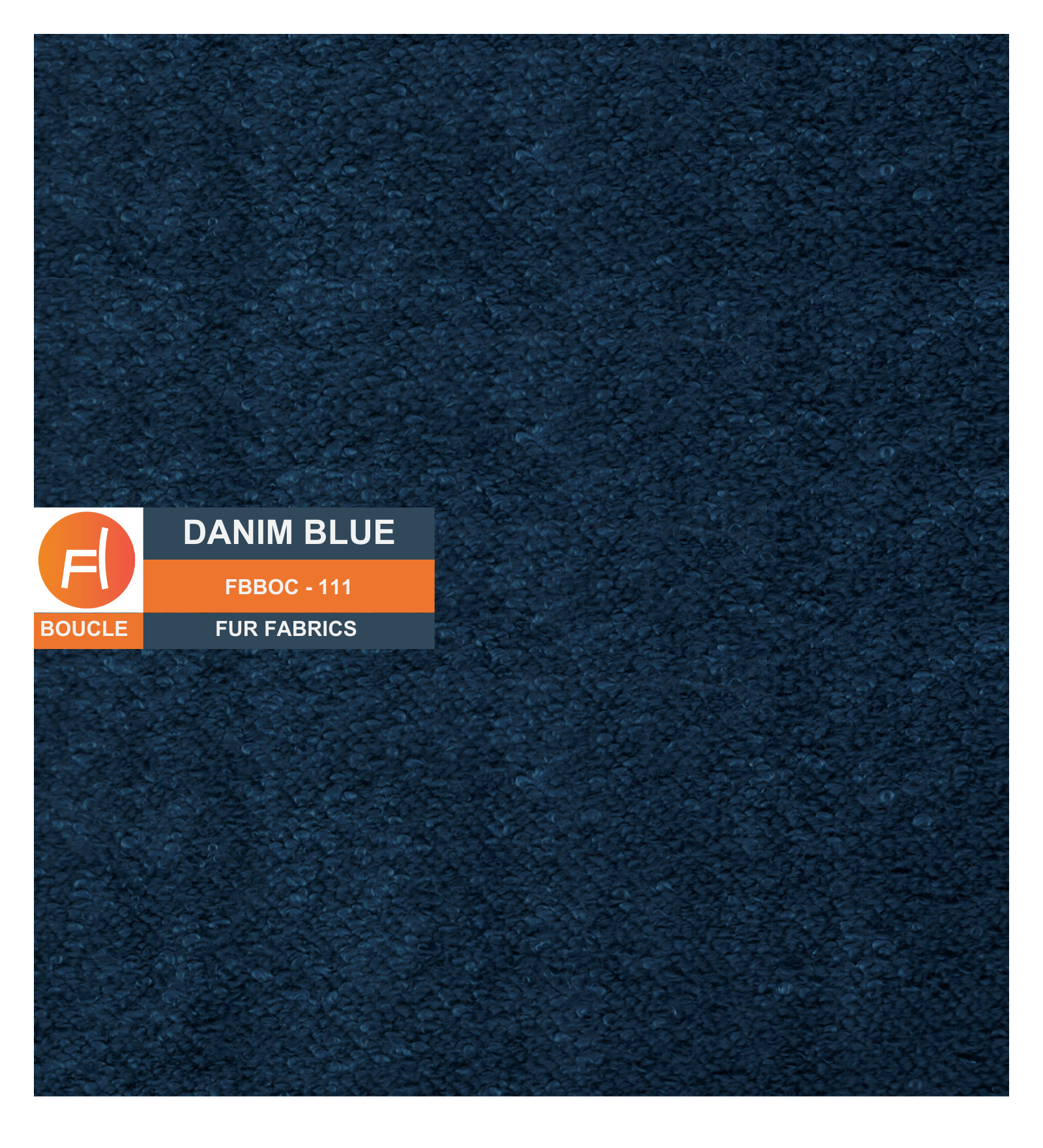 Boucle Poly Cotton Fur Fabric Danim Blue Colour