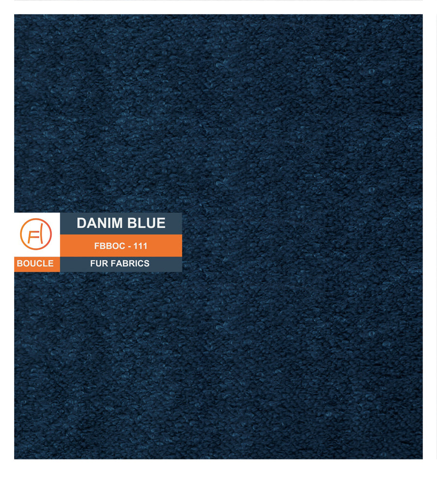 Noki Boucle Fabric Ottoman In Danim Blue Colour With Storage - Febonic Living