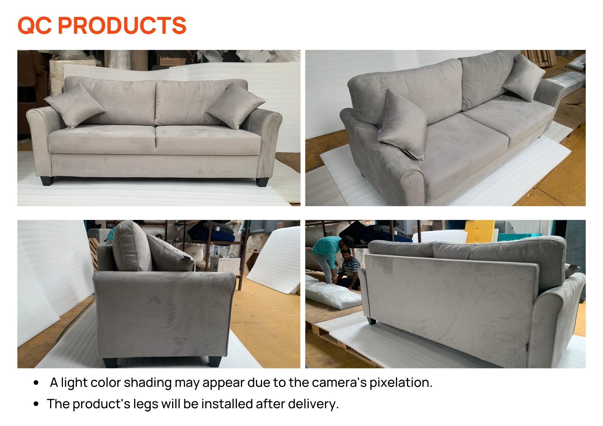 Daroo Velvet 3 Seater Sofa In Concrete Grey Colour - Febonic Living