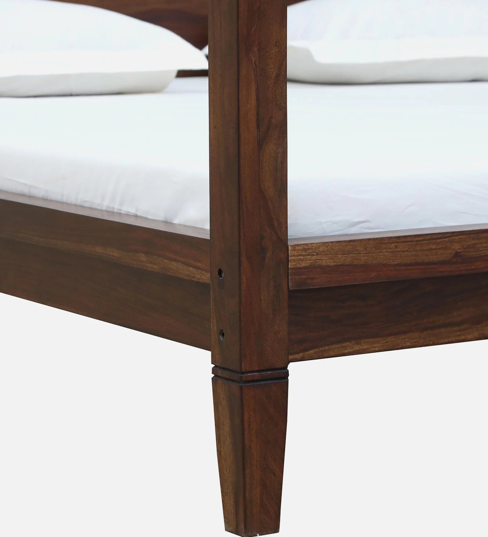 Dijon Sheesham Wood King Size Poster Bed in Provincial Teak Finish - Febonic Living