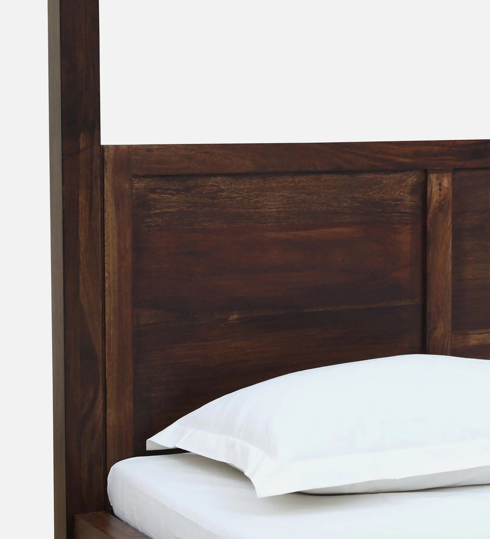 Dijon Sheesham Wood King Size Poster Bed in Provincial Teak Finish - Febonic Living