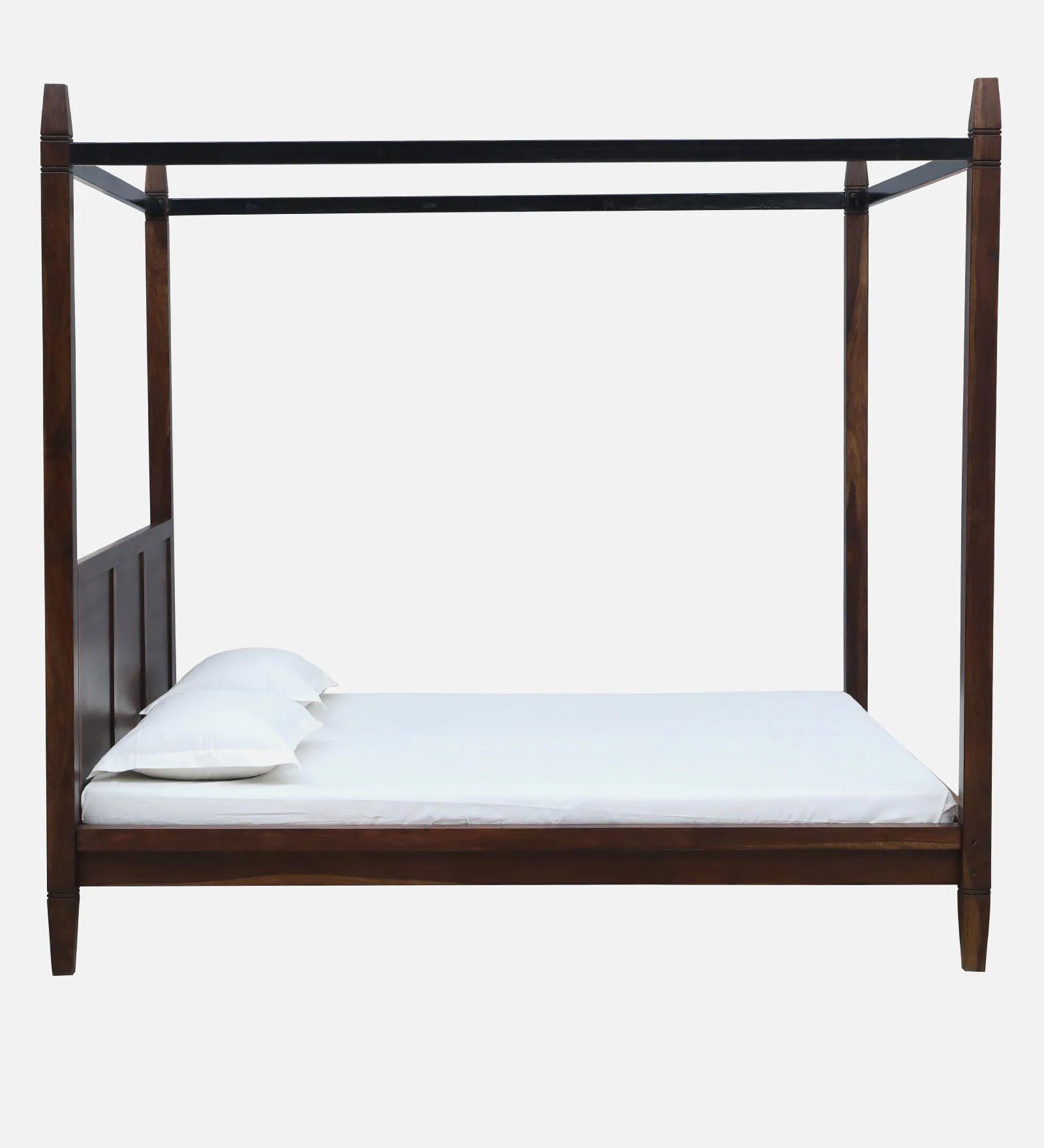 Dijon Sheesham Wood King Size Poster Bed in Provincial Teak Finish - Febonic Living