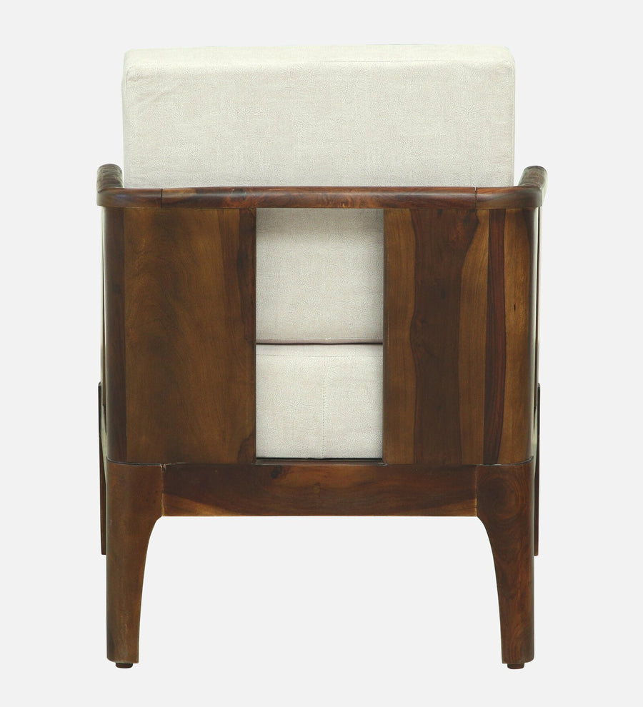 Bano Sheesham Wood 1 Seater Sofa In Beige Colour - Febonic Living